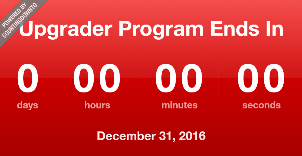 Upgrader Program Ends In