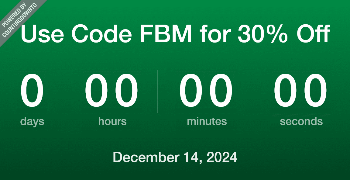 Use Code FBM for 30% Off