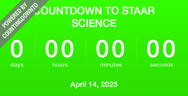 Countdown To Staar Science Countdown Clock